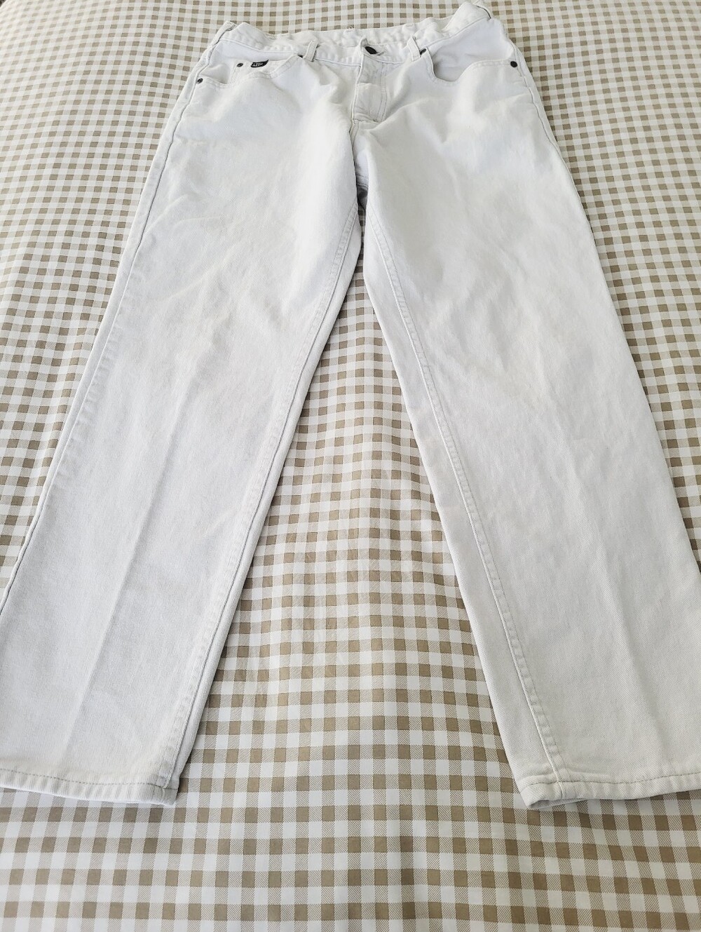 Lee Classic 100% Cotton Straight Leg Ivory / White Denim Jeans Sz 34x30